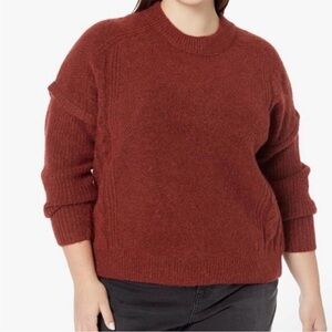 Madewell Cable Havener Pullover Sweater NWT 4X poly wool alpaca blend knit cozy‎